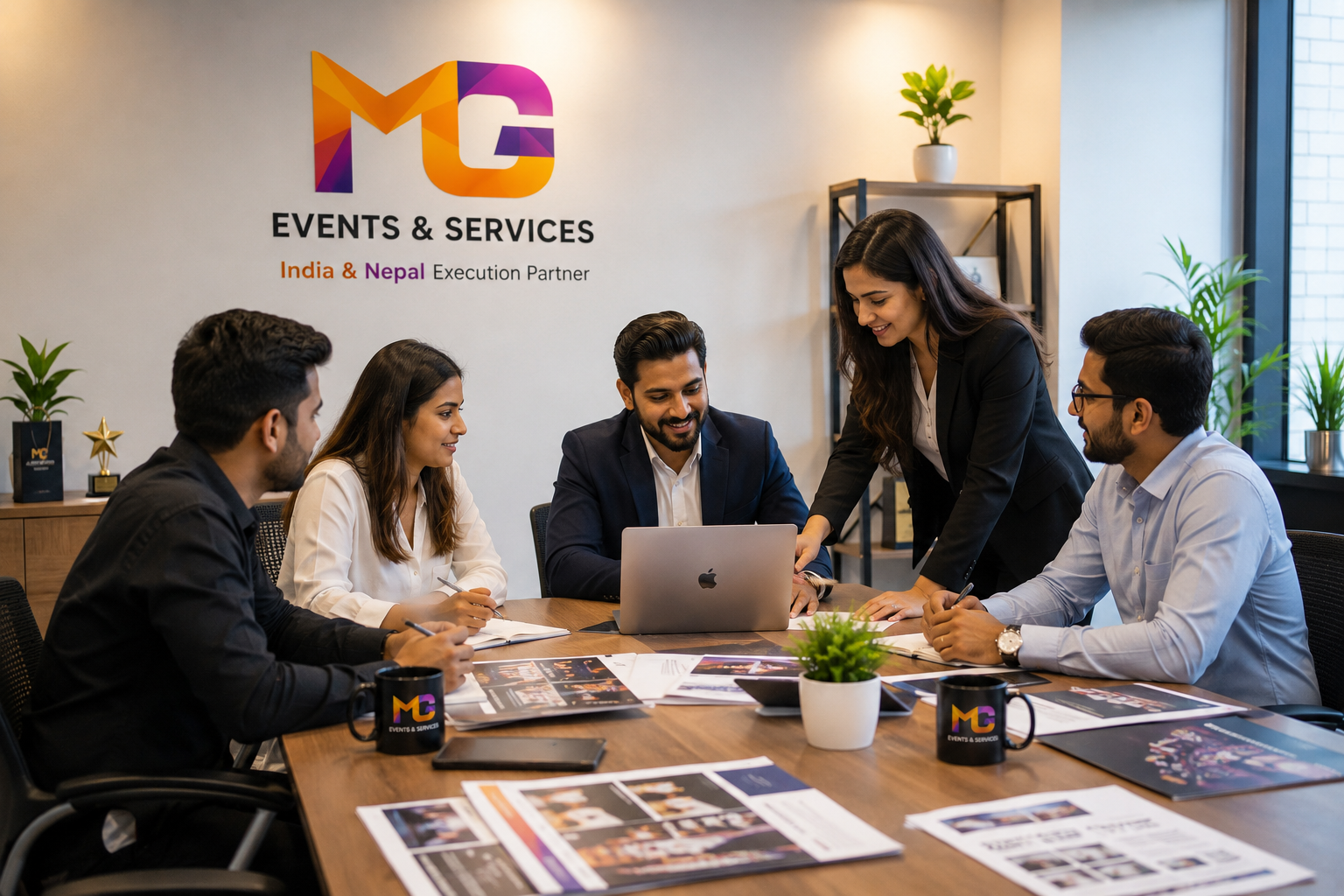 MG Events & Services team in a strategy meeting
